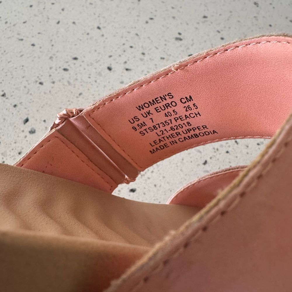 SPERRY Wave Side PLUSHWAVE Peach Leather Strap Sandals Slides Casual Comfort 9.5 - Picture 6 of 12